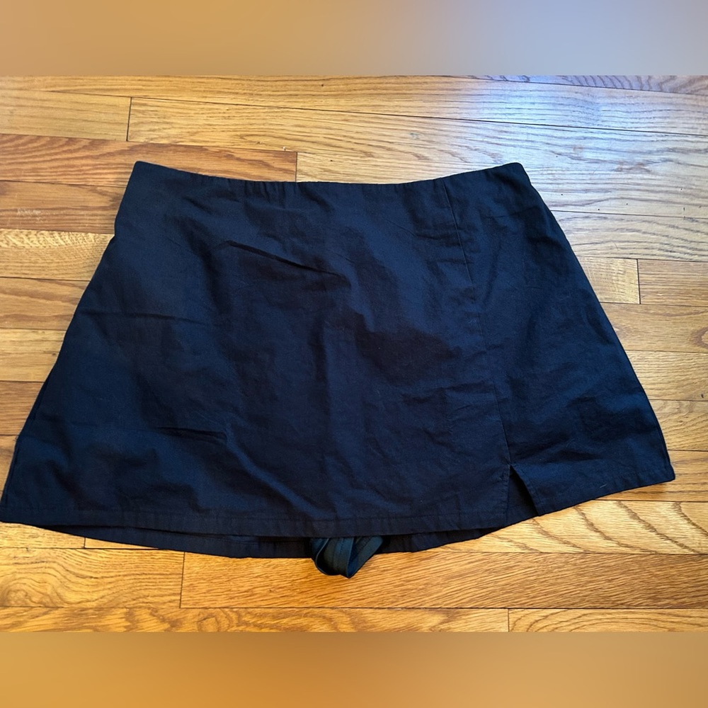 Cider Black Satin Skirt